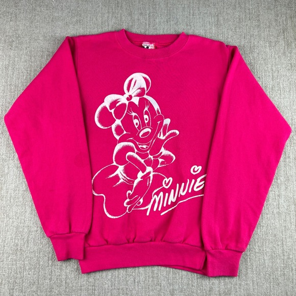 Disney Tops - Vintage Disney Designs Sweatshirt Women Small Pink Minnie Mouse Graphic USA Made